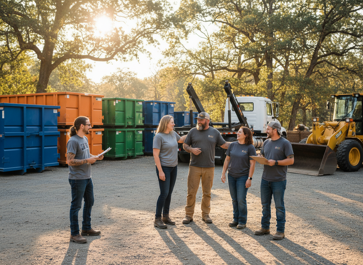 The Fast Dumpster Rental Oakhurst team at work in Oakhurst