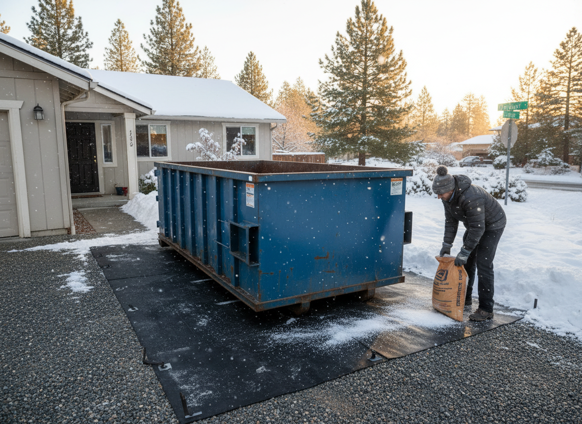 Winter Placement Tips for Rolloff Dumpster Rentals in Oakhurst